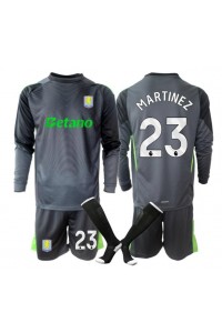 Aston Villa Emiliano Martinez #23 Maalivahti Jalkapallovaatteet Lasten Kotipeliasu 2025-26 Pitkähihainen (+ Lyhyet housut)
